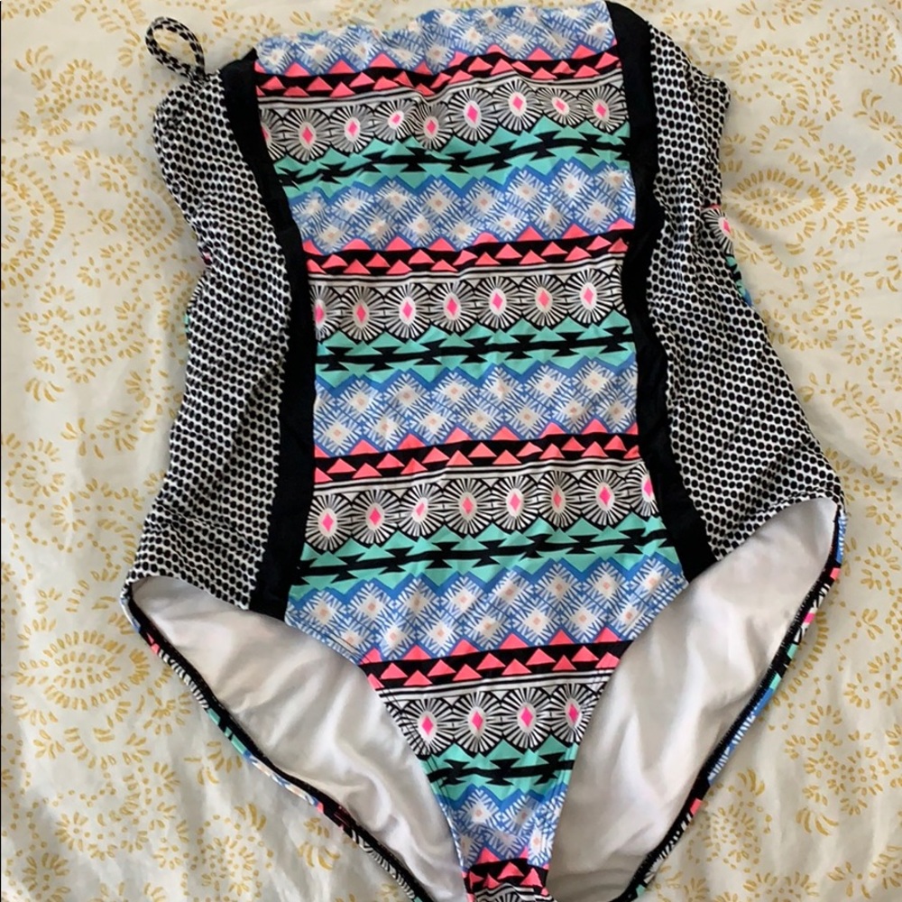 Colorful one piece swimsuit